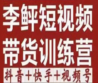 李鲆·短视频带货训练营（第12期），低投入、低风险、比较容易上手，收益巨大-淘淘网