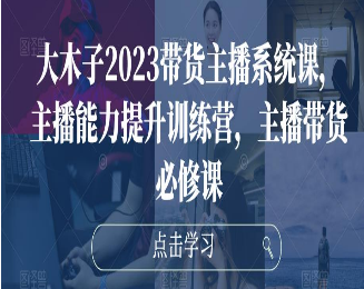 大木子2023带货主播系统课，主播能力提升训练营，主播带货必修课-淘淘网