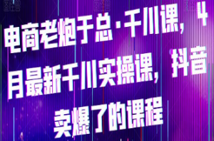 电商老炮于总·千川课，最新千川实操课，抖音卖爆了的课程-淘淘网