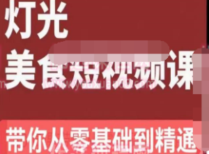 旧食课堂•灯光美食短视频课，从零开始系统化掌握常亮灯拍摄美食短视频的相关技能-淘淘网