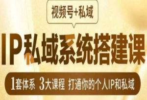 IP私域系统搭建课，视频号+私域​，1套体系3大课程，打通你的个人IP和私域-淘淘网