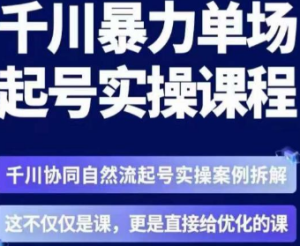 茂隆·章同学千川单场起号实操课，​千川协同自然流起号实操案例拆解，解密起号核心算法6件套-淘淘网