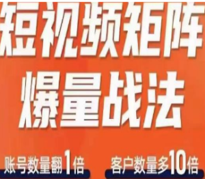 短视频矩阵爆量战法，用矩阵布局短视频渠道，快速收获千万流量-淘淘网