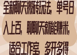 全新聊天搬砖玩法，单号日入上百，聊聊天就能赚米，适合工作室，多开多得【揭秘】-淘淘网