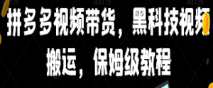 拼多多视频带货，黑科技视频搬运，保姆级教程-淘淘网