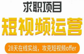 短视频运营求职实操项目，28天在线实战，攻克短视频offer-淘淘网