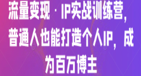 流量变现·IP实战训练营，普通人也能打造个人IP，成为百万博主-淘淘网